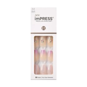 KISS imPRESS Medium Length Press-On Nails, May Flower, 30 Count