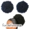 Afro Puff Drawstring Hair Bun Extension Short Synthetic Ponytail Clip On Kinky Drawstring Curly Hair Piece,Black