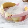 Women Knotted Wide Headband Pink Yellow Fabric Turban Headband Hair Accessories Hair Hoop