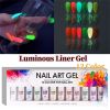 Nail Art Lacquers Beauty Salon 12 Colors Paint Gel Nails Set Soak off Painting Glow in Dark Gel Line Polish Kit