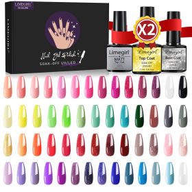 Limegirl Gel Nail Polish Set 60/40/24Colors Semi Permanent UV Led Gel Varnish Soak Off Nail Lacquers Base Top Coat (Type: ZH248-2)