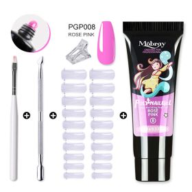 Mobray Manicure Set 15ML Extension Gel Nail Polish Kit Finger Quick Extend Mold Nail Art Tool Semi Permanent UV Varnish (Color: M-ZH165-PGP008)