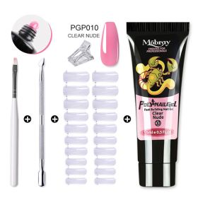 Mobray Manicure Set 15ML Extension Gel Nail Polish Kit Finger Quick Extend Mold Nail Art Tool Semi Permanent UV Varnish (Color: M-ZH165-PGP010)