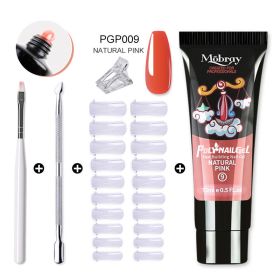 Mobray Manicure Set 15ML Extension Gel Nail Polish Kit Finger Quick Extend Mold Nail Art Tool Semi Permanent UV Varnish (Color: M-ZH165-PGP009)