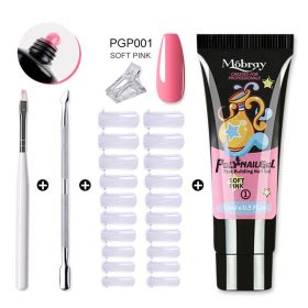 Mobray Manicure Set 15ML Extension Gel Nail Polish Kit Finger Quick Extend Mold Nail Art Tool Semi Permanent UV Varnish (Color: M-ZH165-PGP001)