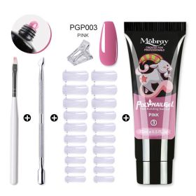 Mobray Manicure Set 15ML Extension Gel Nail Polish Kit Finger Quick Extend Mold Nail Art Tool Semi Permanent UV Varnish (Color: M-ZH165-PGP003)