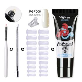 Mobray Manicure Set 15ML Extension Gel Nail Polish Kit Finger Quick Extend Mold Nail Art Tool Semi Permanent UV Varnish (Color: M-ZH165-PGP006)